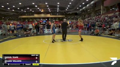 120 lbs Cons. Round 2 - Samuel Teape, OK vs Braden Williams, MO