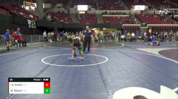 95 lbs 3rd Place Match - Aiden Smith, Miles City Wrestling Club vs Wyatt Mason, Touch Of Gold