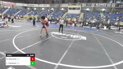 126 lbs Consi Of 16 #2 - Bradley Rowland, Cheyenne East vs Luke Carbone, Chatfield WC