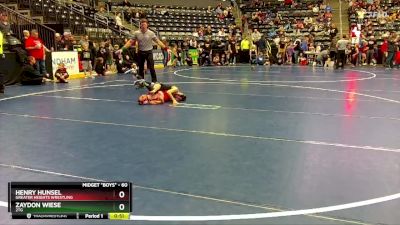 60 lbs Cons. Round 7 - Henry Hunsel, Greater Heights Wrestling vs Zaydon Wiese, 2TG