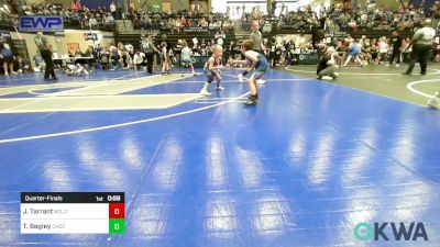 58 lbs Quarterfinal - Jonas Tarrant, Bridge Creek Youth Wrestling vs Tyde Begley, Choctaw Ironman Youth Wrestling