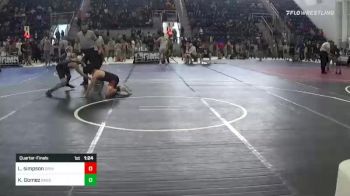 130 lbs Quarterfinal - Lucian Simpson, Grindhouse Wrestling Club vs Kaleb Gomez, Bagdad Copper Heads