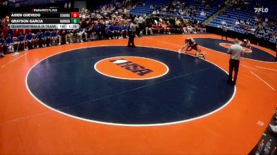 138 lbs Quarterfinals (8 Team) - Aiden Quevedo, Schaumburg (H.S.) vs Grayson Garcia, Aurora (Marmion Academy)