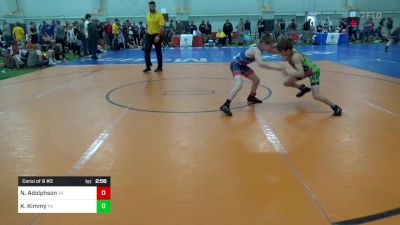 S-80 Mats 1-4 4:15pm lbs Consi Of 8 #2 - Nolan Adolphson, VA vs Kael Kimmy, PA