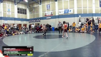 63 lbs Round 3 (3 Team) - Mason Merkel, Mater Dei Wrestling Club vs Lincoln Steege, Chesterton Wrestling Club