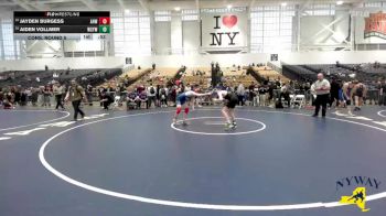 124 lbs Cons. Round 5 - Aiden Vollmer, Webster Schroeder Youth Wrestling vs Jayden Burgess, All Heart Wrestling