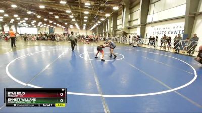 96 lbs Rd# 2 10:30am Friday - Ryan Rojo, Rebellion vs Emmett Williams, NCWAY National Team