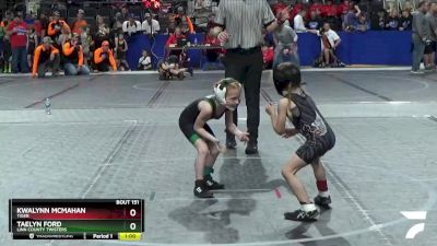 45 lbs Cons. Round 1 - Taelyn Ford, Linn County Twisters vs Kwalynn McMahan, Tiger