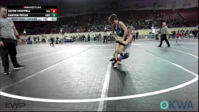 110 lbs 2nd Place - Zayne Chappell, Tulsa Blue T Panthers vs Kanyon Fryar, Choctaw Ironman Youth Wrestling