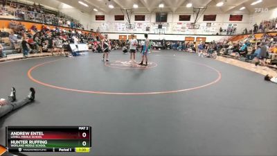 145 lbs Semifinal - Hunter Ruffing, Worland Middle School vs Andrew Entel, Lovell Middle School