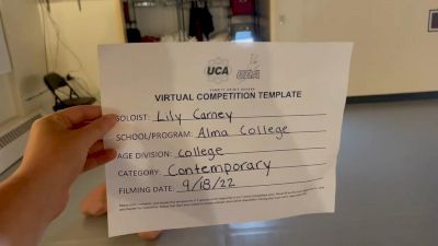 Alma College - Alma College Contemporary Solo Lily Carney [College - Solo - Contemporary/Lyrical] 2022 UDA Virtual Solo Showdown