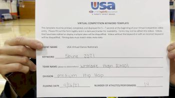 Westlake High School [Hip Hop Varsity - Medium] 2021 USA Spirit & Dance Virtual National Championships