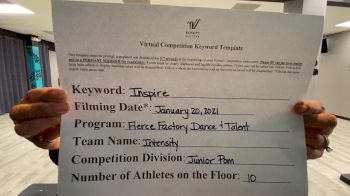 Fierce Factory Dance & Talent - Intensity [Junior - Pom] 2021 GSSA DI & DII Virtual Championship