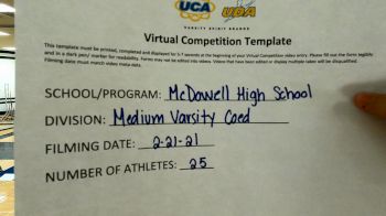 McDowell High School [Medium Varsity Coed] 2021 UCA February Virtual Challenge