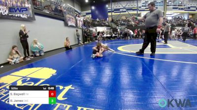 52 lbs Semifinal - Slayde Bagwell, Tuttle Wrestling vs Baker James, Cowboy Wrestling Club