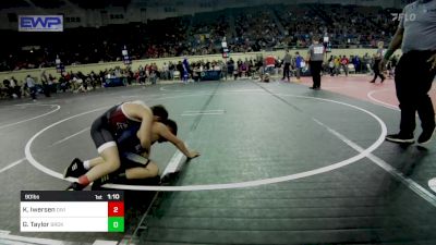 90 lbs Round Of 16 - Kross Iwersen, Division Bell Wrestling vs Gage Taylor, Broken Bow Youth Wrestling