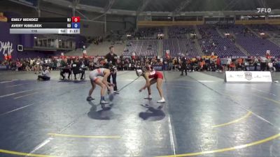 110 lbs Semis (4 Team) - Emily Mendez, William Jewell College vs Avery Kibelbek, King University