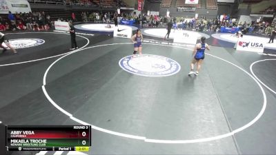 72-76 lbs Round 3 - Abby Vega, California vs Mikaela Troche, Newark Wrestling Club