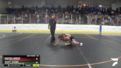 90 lbs Cons. Round 4 - Easton Carrick, Eaton Rapids Youth WC vs Wyatt Jacobs, Grand Haven Youth Wrestling