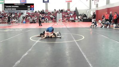 122 lbs Quarterfinal - Saana Sharma, Alberta Elite Wwc vs Allison Hegg, Legend Wrestling Club