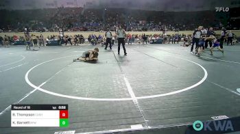 83 lbs Round Of 16 - Brylee Thompson, Cushing Tigers vs Kamden Barnett, Bristow Youth Wrestling