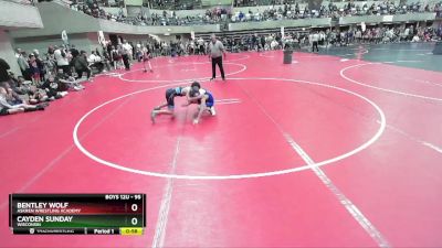 95 lbs Cons. Round 3 - Cayden Sunday, Wisconsin vs Bentley Wolf, Askren Wrestling Academy