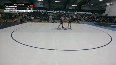 197 lbs Cons. Round 3 - Jacob Kraker, Wheaton vs Simon Lingle, Brockport