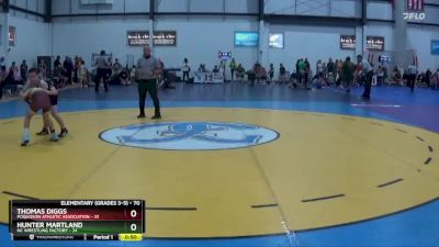 70 lbs Champ. Round 2 - Thomas Diggs, Poquoson Athletic Association vs Hunter Martland, NC Wrestling Factory