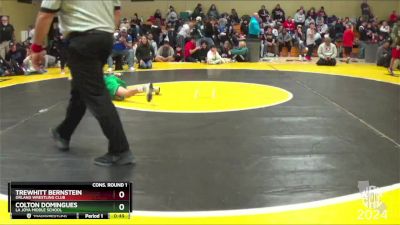 100 lbs Cons. Round 1 - Colton Domingues, La Joya Middle School vs Trewhitt Bernstein, Orland Wrestling Club