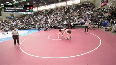 3A 150 lbs Cons. Semi - Nathan Nicoll, Canyon View vs Spartan Stradinger, Union