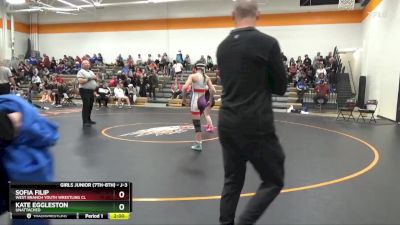 J-3 lbs Round 5 - Kate Eggleston, Unattached vs Sofia Filip, West Branch Youth Wrestling Cl