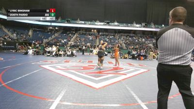 7A - 114 lbs Cons. Semi - Lyric Bingham, Rocky River High School vs Zoeth Pardo, Jack Britt High School