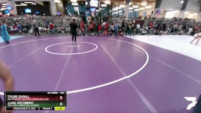 150 lbs Quarterfinal - Luno Escobedo, NXT Level Wrestling Academy vs Tyler Zufall, Hill Country Wildcats Wrestling Club