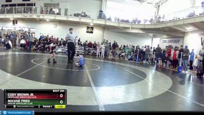 49 lbs Cons. Round 4 - Rockne Pries, Apache Wrestling Club vs Cody Brown Jr., Whiteland Wrestling Club