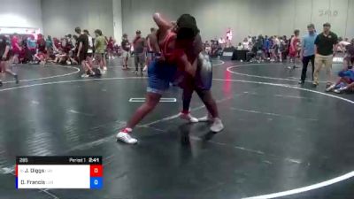285 lbs 1st Place Match - Jeremiah Diggs, Florida vs David Francis, Youth Impact Center Wrestling Club