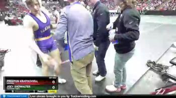D1-132 lbs Quarterfinal - Preston Kratochvill, Holmen vs Joey Showalter, Elkhorn Area