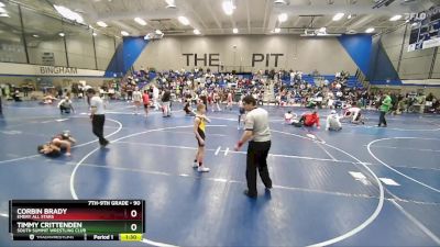 90 lbs Cons. Semi - Corbin Brady, Emery All Stars vs Timmy Crittenden, South Summit Wrestling Club