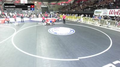 132 lbs Champ. Rd Of 32 - Khoi Cortes, Rancho Bernardo High School Wrestling vs Raymond Carbajal, Santa Fe High School Wrestling