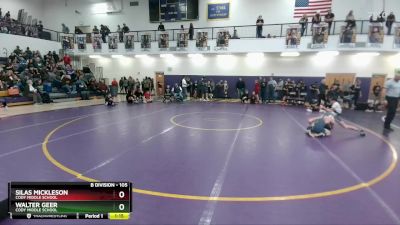 105 lbs Semifinal - Walter Geer, Cody Middle School vs Silas Mickleson, Cody Middle School