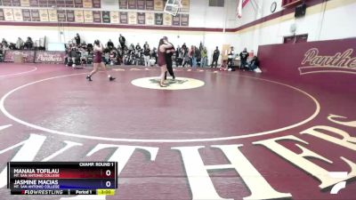 138 lbs Champ. Round 1 - Jasmine Macias, Mt. San Antonio College vs Manaia Tofilau, Mt. San Antonio College
