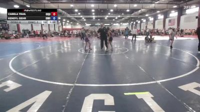 68 lbs Round 1 (6 Team) - Cabela Trail, Crown City Queens vs Kendyl Gehr, Eagles Nest Wrestling Club