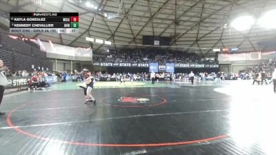 Girls 4A 100 lbs 5th Place Match - Kayla Gonzalez, Moses Lake (Girls) vs Kennedy Chevallier, Auburn Riverside (Girls)
