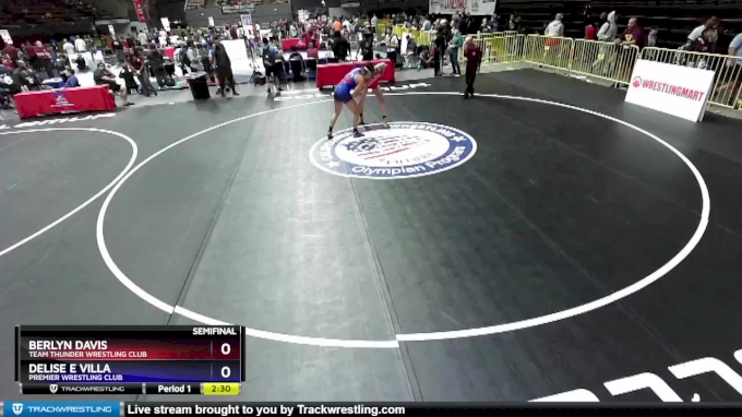 144 lbs Semifinal - Berlyn Davis, Team Thunder Wrestling Club vs Delise ...