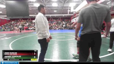 128 lbs Cons. Round 3 - John Duncan, Foothill High School vs Andres Gonzalez, Napa High School