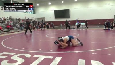 160 lbs Champ. Round 1 - Andrea Vidrio Majano, Mt. San Antonio College vs Vida Beckel, Cerritos College