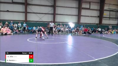 75 lbs Semifinal - Kinsley Rife, Palmyra Youth Wrestling Club vs Addison Rankin, Virginia Killers