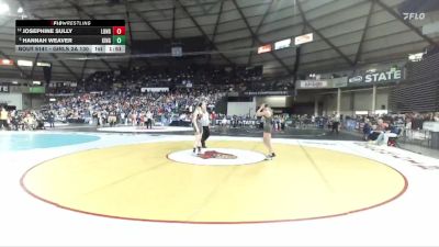 Girls 2A 130 lbs Champ. Round 2 - Hannah Weaver, Kingston (Girls) vs Josephine Sully, R. A. Long (Girls)