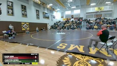 84 lbs Semifinal - Kade Kirk, Powell Middle School vs Cheston Kimes, Thermopolis Middle School