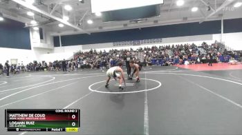 120 lbs Cons. Round 2 - Matthew De Coud, Work Horse Wrestling Club vs Logann Ruiz, Los Alamitos