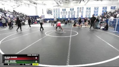 120 lbs Cons. Round 5 - Elana Baker, Colony vs Zoey Quaid, Ramona (Riverside)